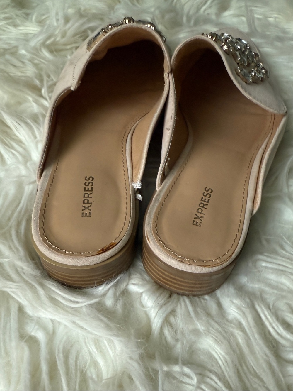 Express Bejeweled Pink Mule Loafers Size 8 - Picture 7 of 7